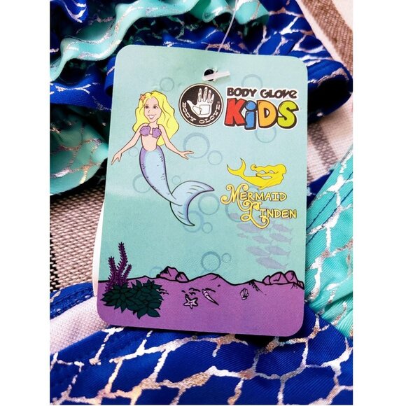 Girls Bathing Suit, Blue Ruffled Two-Piece from Body Glove - Picture 4 of 4